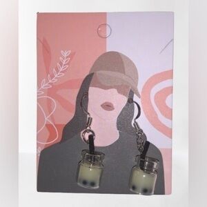 Boba Tea Earrings Cute Kawaii Foodie‎ Drink Novelty Dangle Earrings